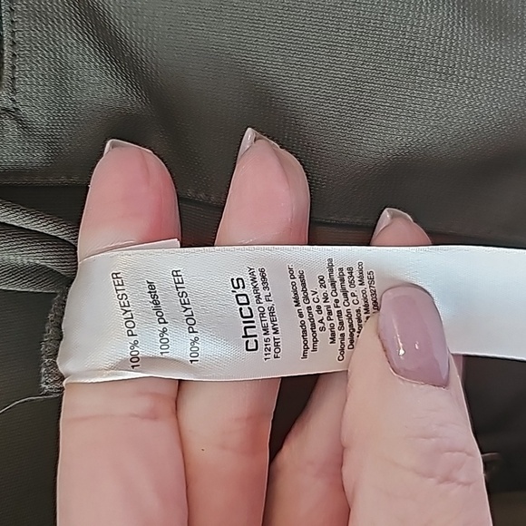 Chico's sz 2 olive green ruffle Utility Jumpsuit sz 12/14 - Picture 8 of 9